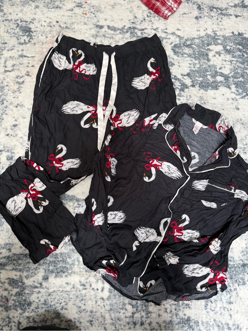 Victoria's Secret Black Swan Sleep Set (pants and button down)